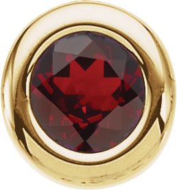 14K Yellow 4 mm Round Imitation Garnet Birthstone Slide Pendant Ref. 104028