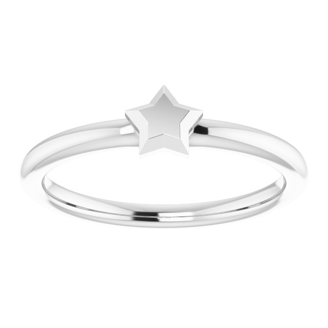 Sterling Silver Stackable Star Ring