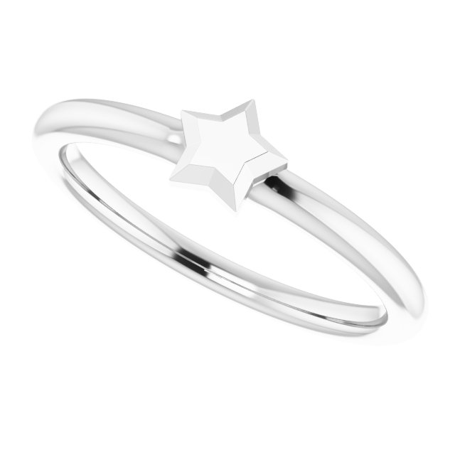 Sterling Silver Stackable Star Ring