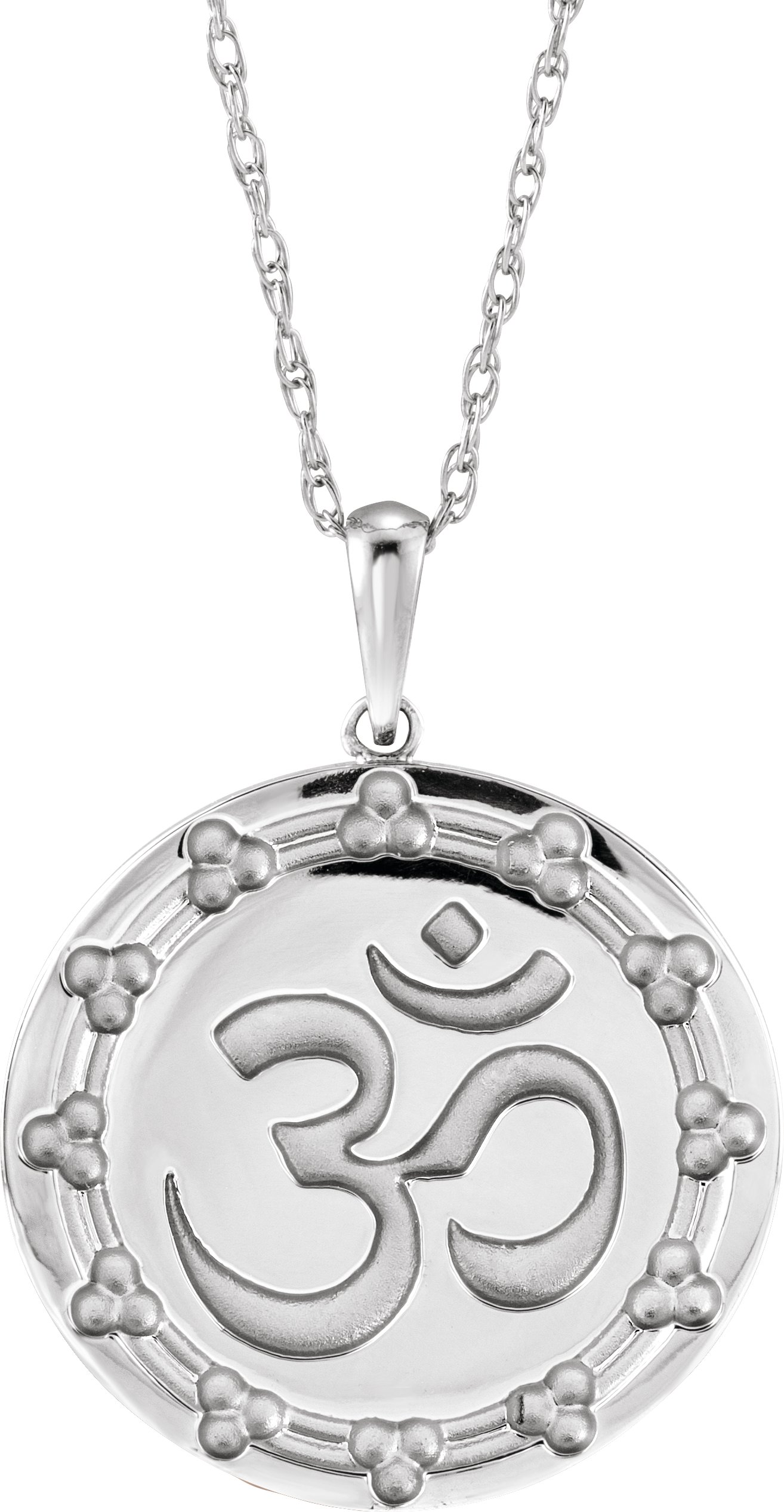 14K White Om 18" Necklace