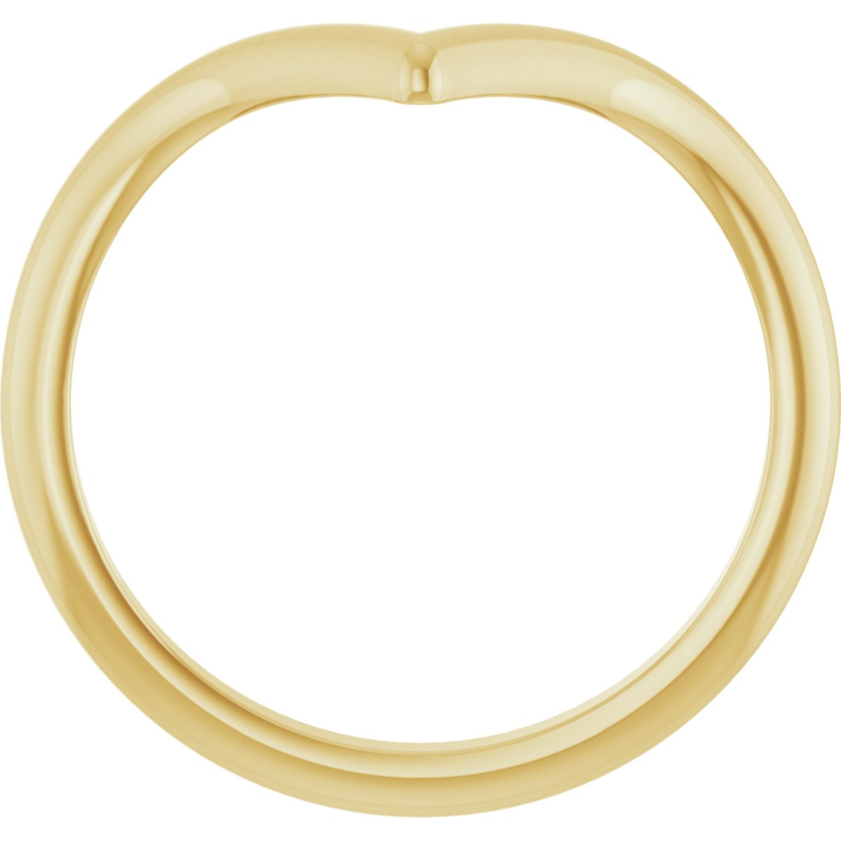 Alternative view of V-Shape Contour Band – 14K Yellow Gold