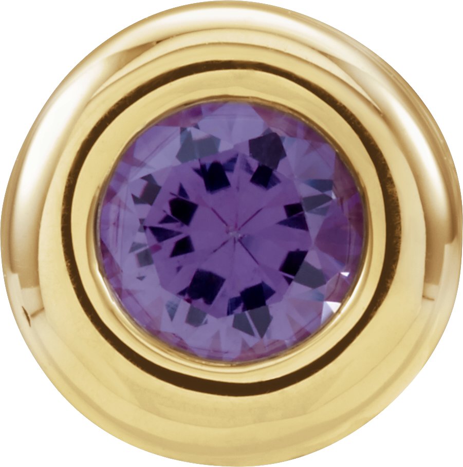 14K Yellow 4 mm Round Imitation Alexandrite Birthstone Slide Pendant Ref. 218449