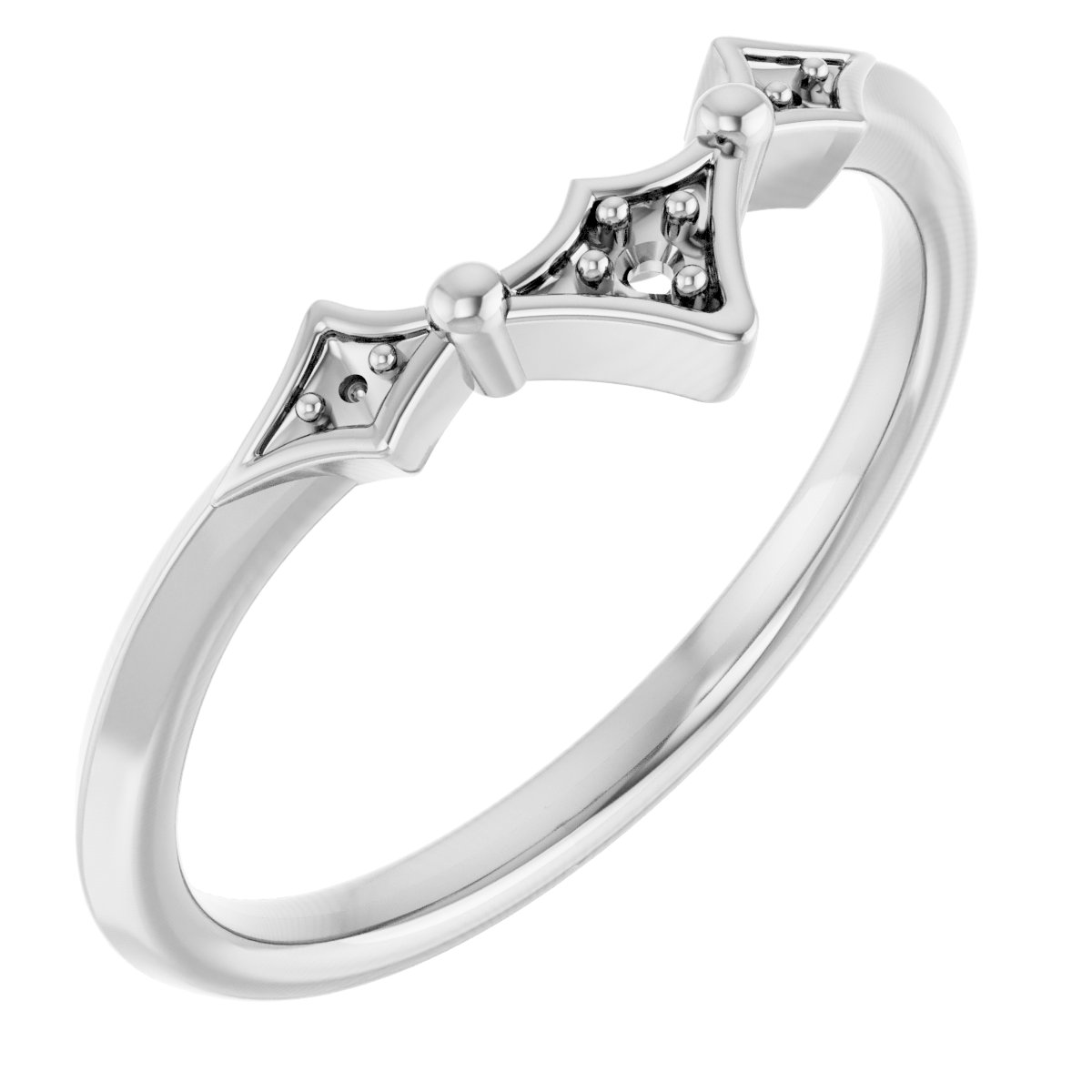 .025 CTW Natural Diamond Contour Band – 14K White Gold