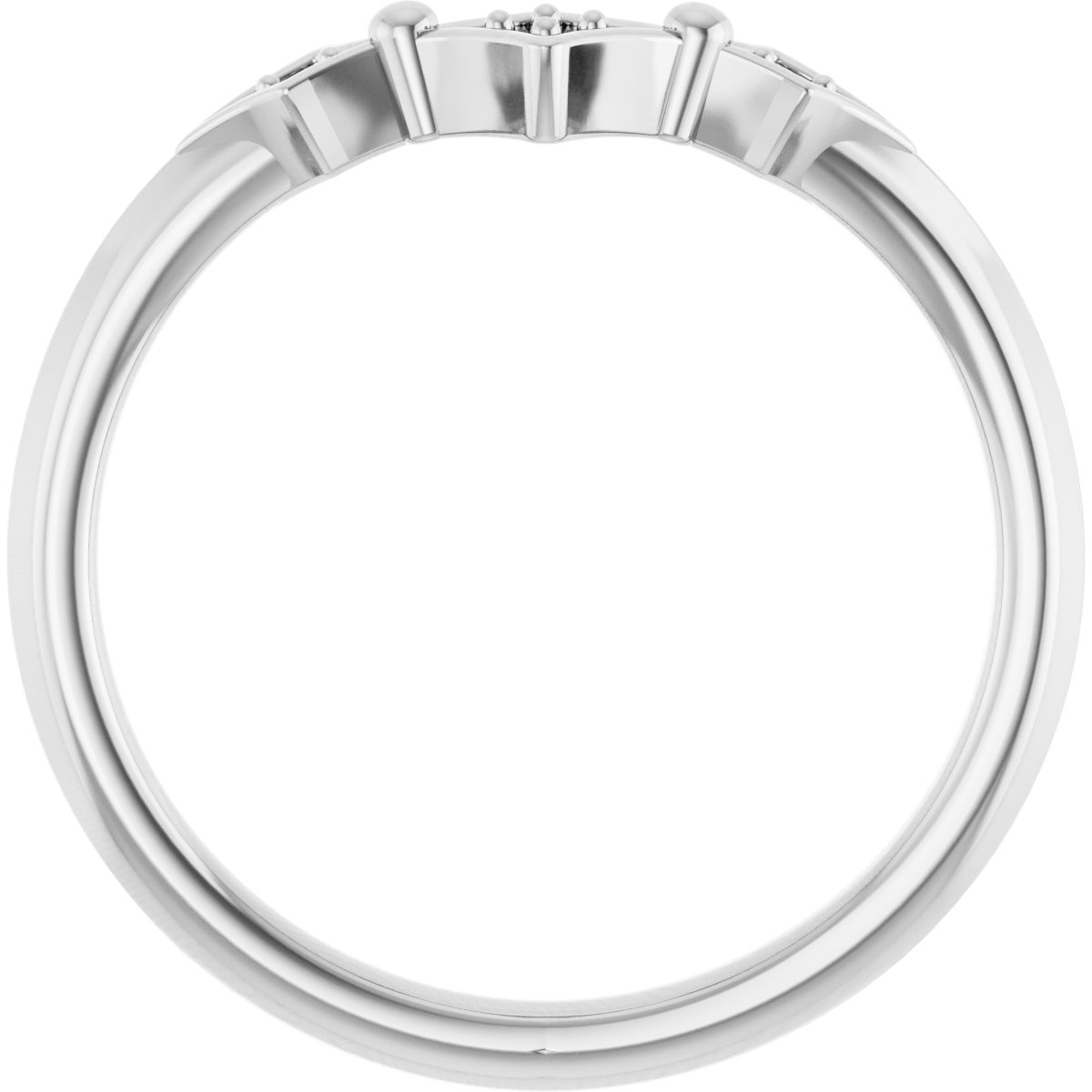 Alternative view of .025 CTW Natural Diamond Contour Band – 14K White Gold