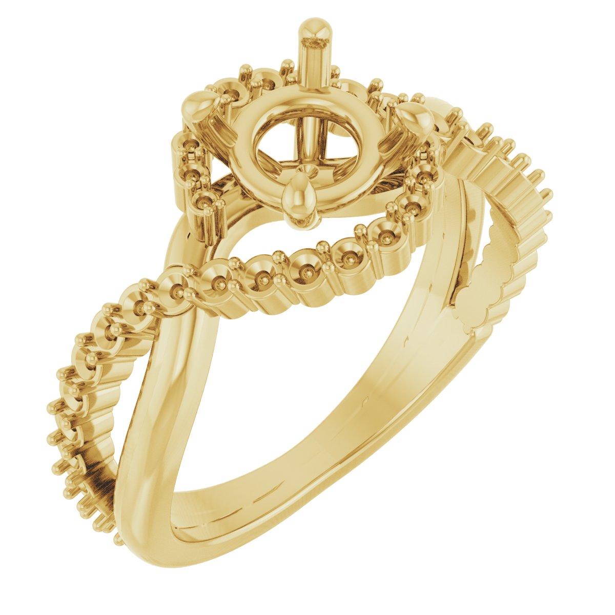 Halo-Style Bypass Engagement Ring or Band