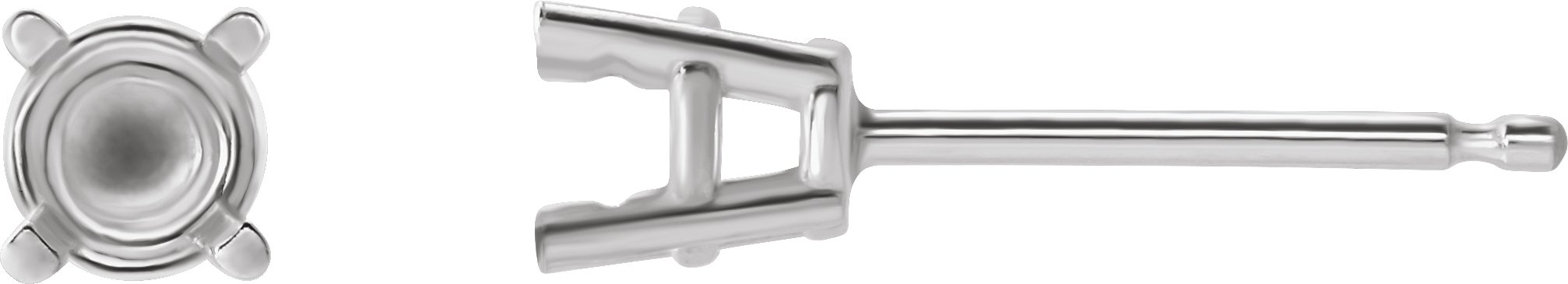 Round 4-Prong Pre-Notched Stud Earrings