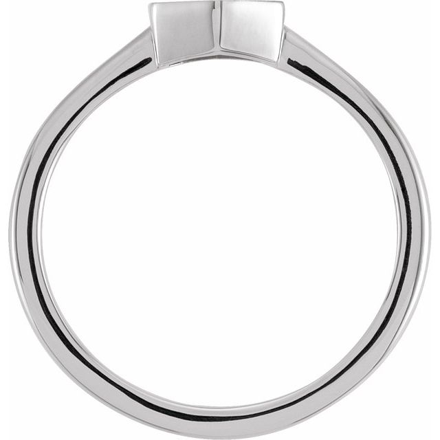 Sterling Silver  9.5x8 mm Geometric Signet Ring
