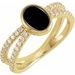 14K Yellow Natural Black Onyx & 3/8 CTW Natural Diamond Ring