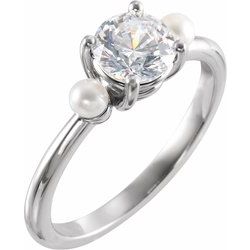 Pearl Accented Engagement Ring or Band