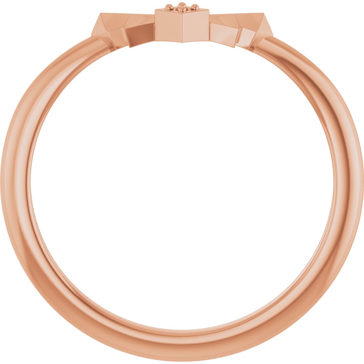 Alternative view of Natural Diamond Accented Contour Band – 14K Rose Gold