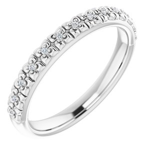 14K White .03 CTW Natural Diamond Stackable Ring