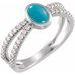 14K White Natural Turquoise & 3/8 CTW Natural Diamond Ring