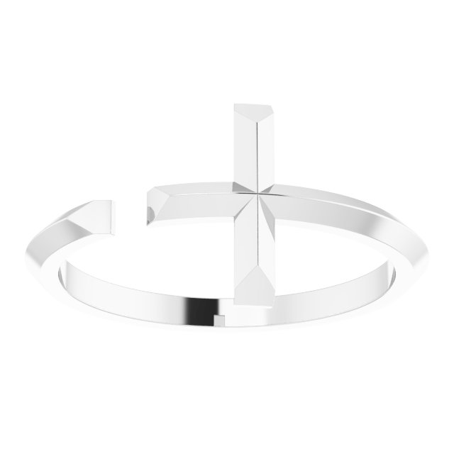 Sterling Silver Negative Space Cross Ring