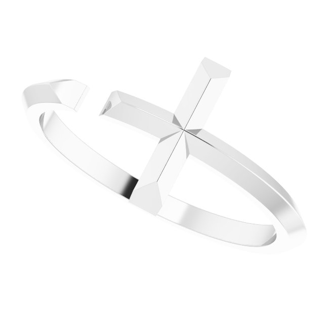 Sterling Silver Negative Space Cross Ring