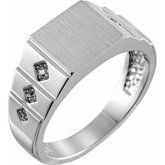 Continuum Sterling Silver 23.5 mm Geometric Signet Ring Mounting