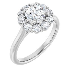 124568 / Engagement Ring / Neosadený / Sterling Silver / round / 5.2 Mm / Poliert / Halo-Style Engagement Ring Mounting