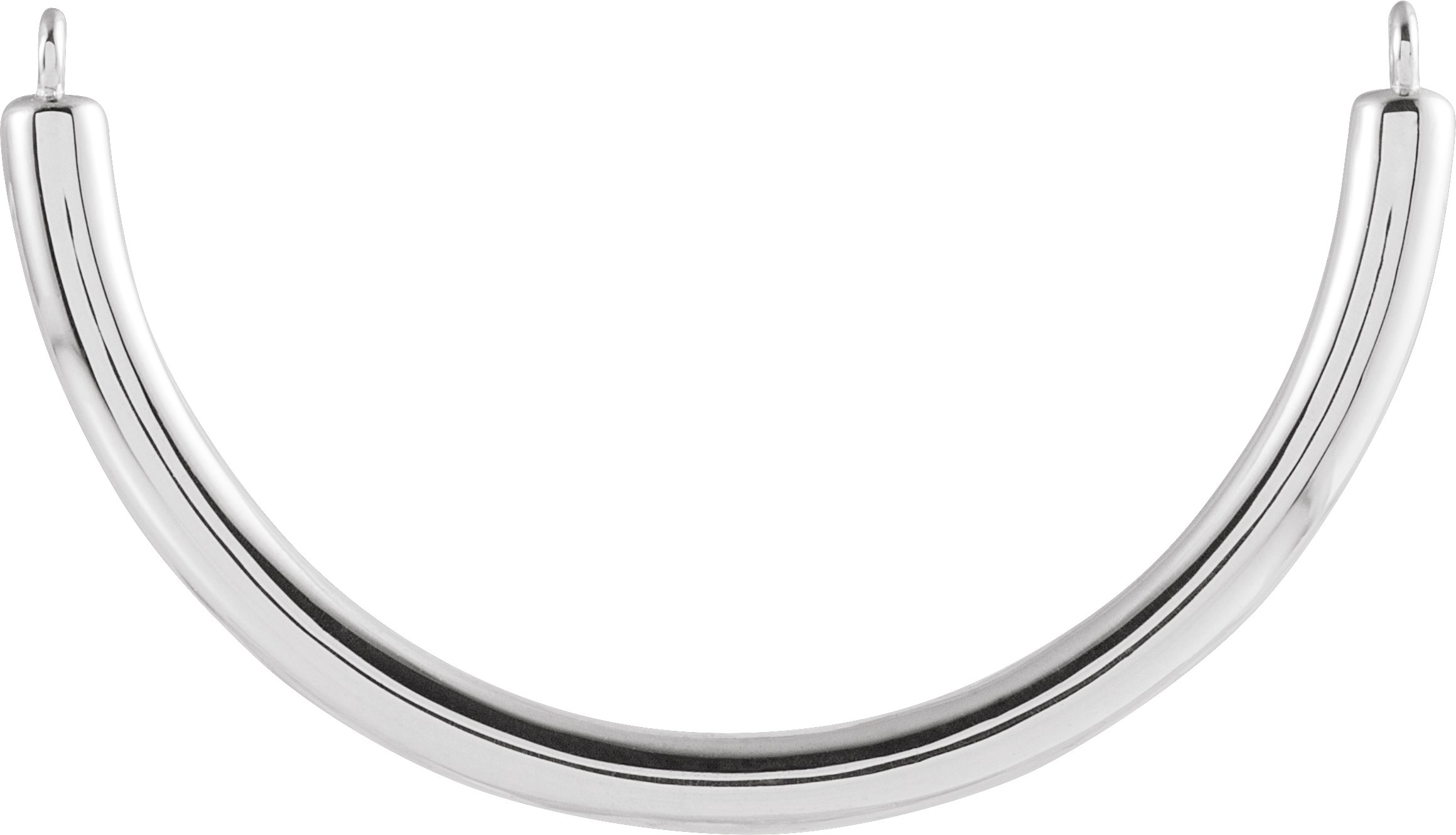 14K White 15.7 mm Curved Necklace Center