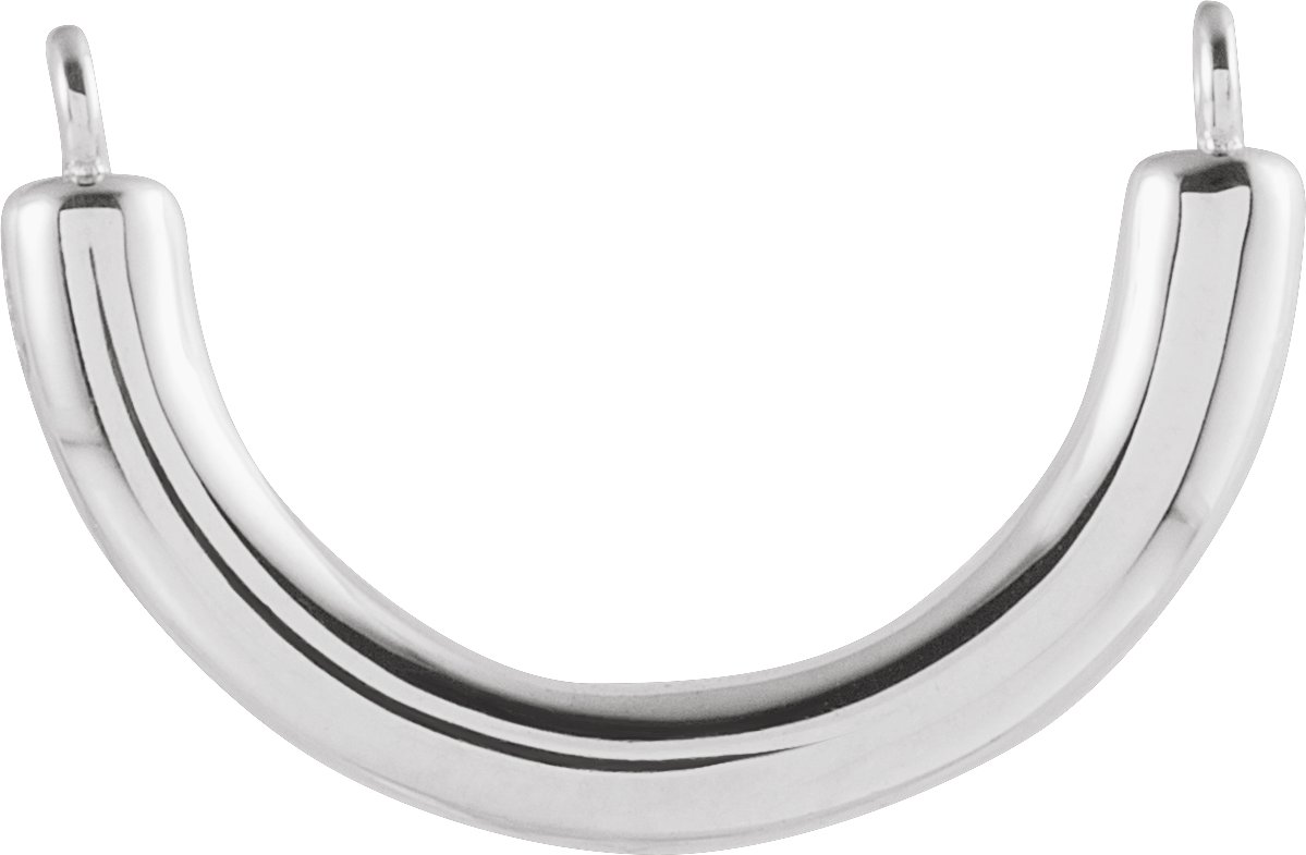 14K White 9.2 mm Curved Necklace Center