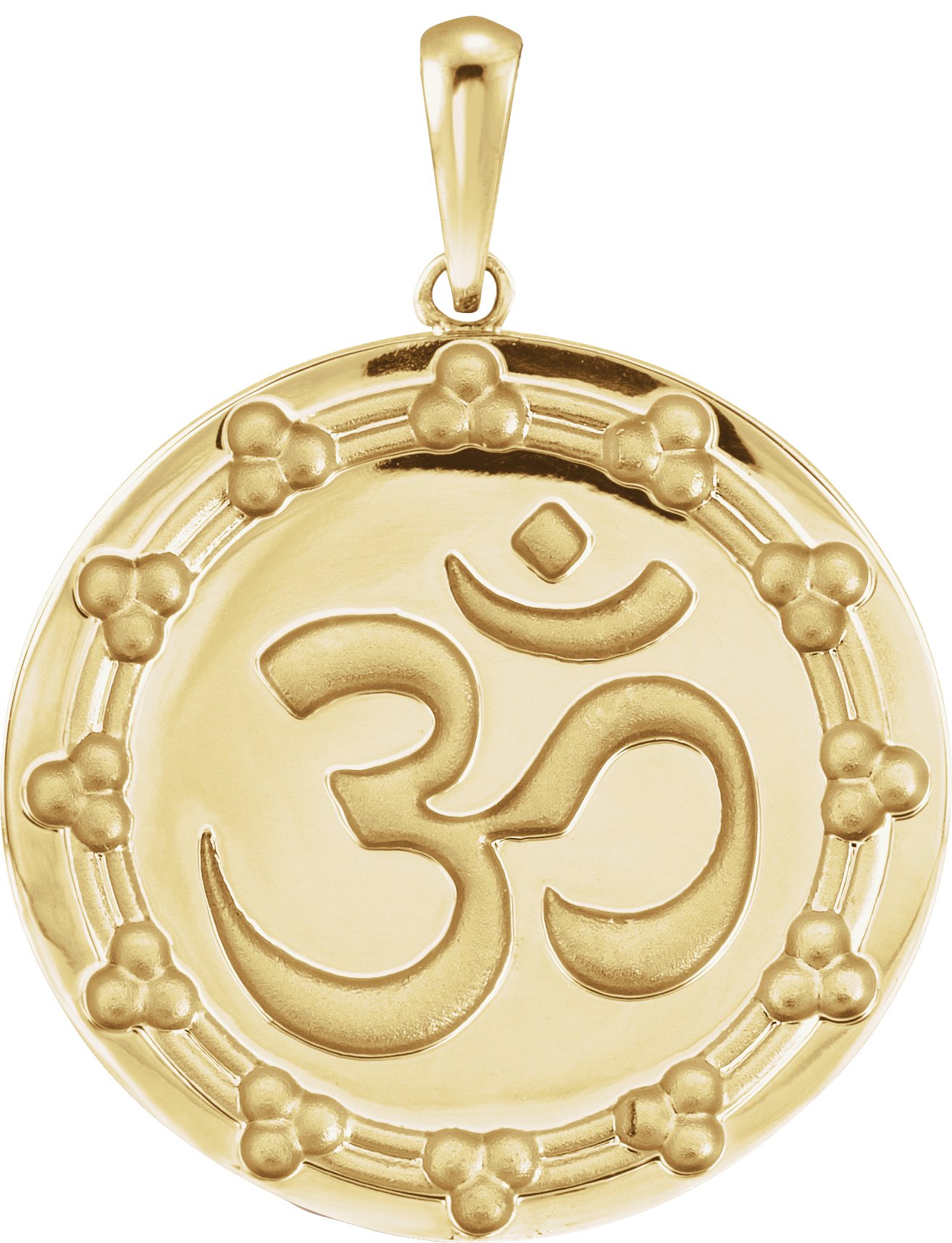 14K Yellow 28.5x21.15 mm Om Pendant