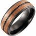 18k Rose Gold PVD & Black PVD Tungsten 8 mm Grooved Size 10 Band