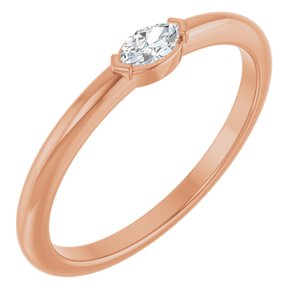 14K Rose 1/8 CTW Natural Diamond Solitaire Ring