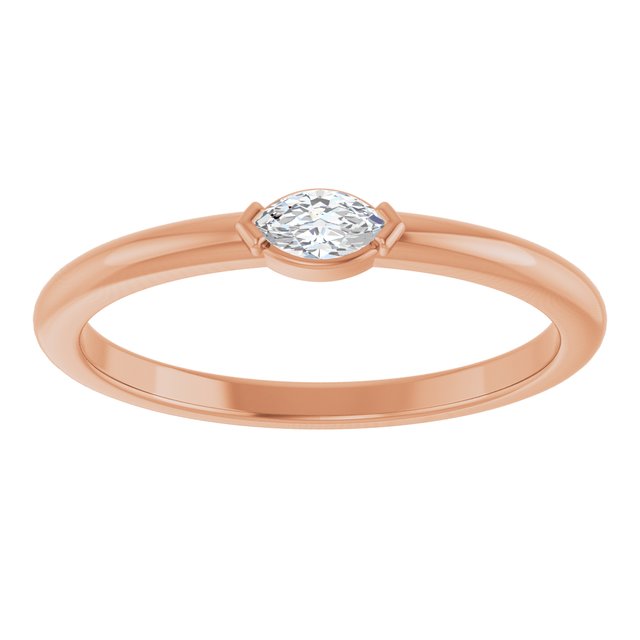 14K Rose 1/8 CTW Natural Diamond Solitaire Ring