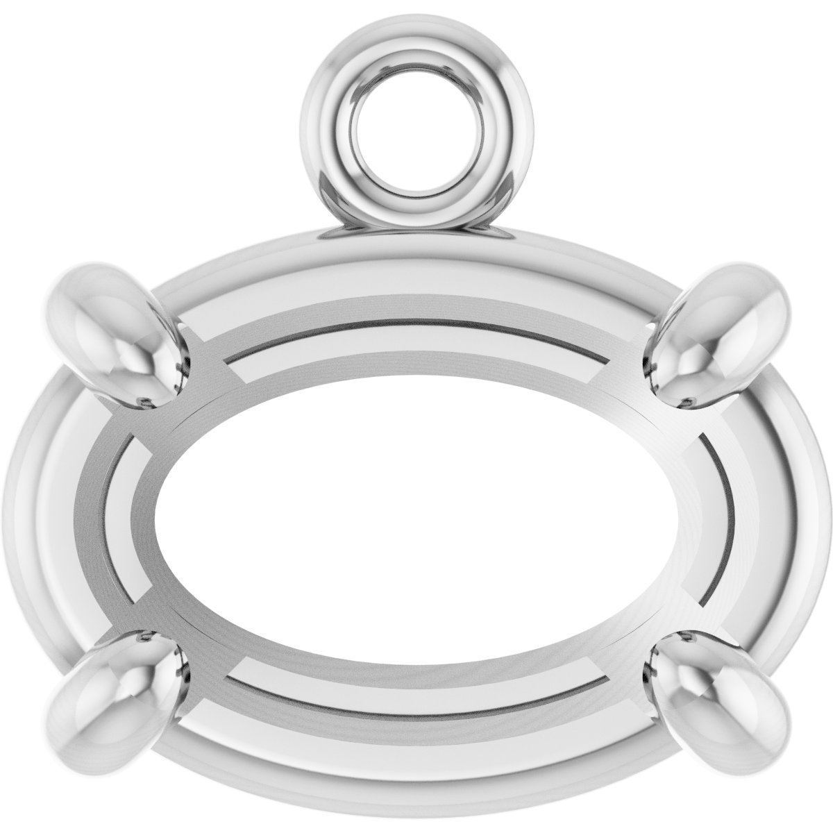 Oval 4-Prong Claw Dangle
