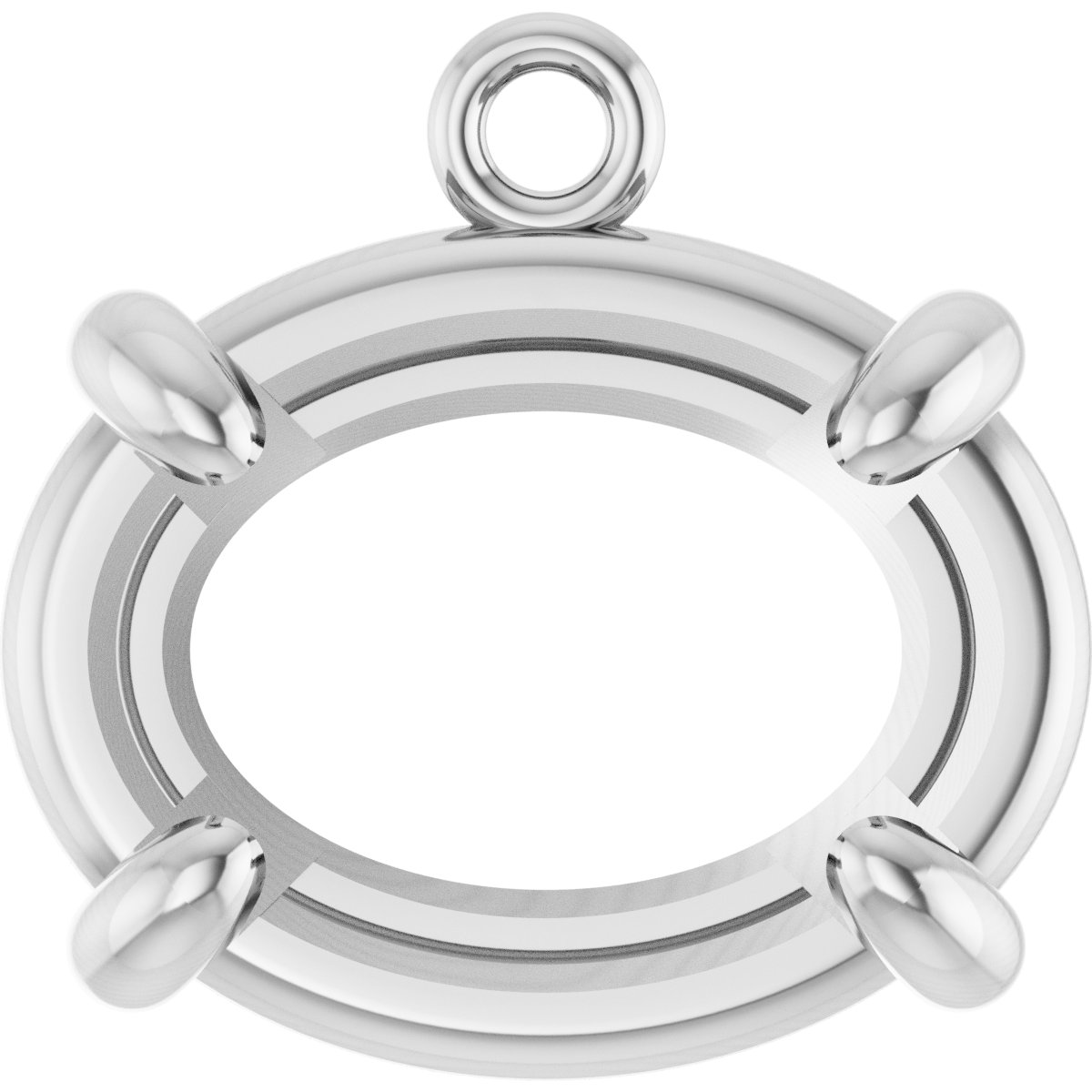 Oval 4-Prong Claw Dangle