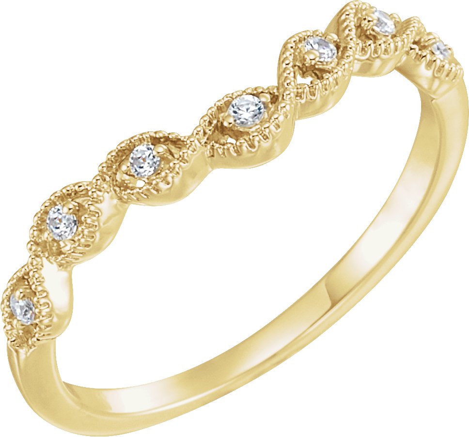 14K Yellow .07 CTW Diamond Contour Band Ref 13310662