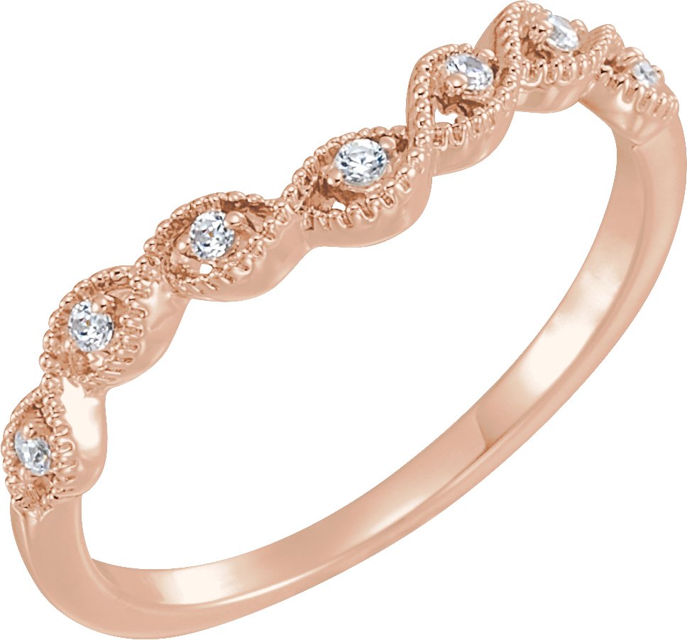 14K Rose .07 CTW Diamond Contour Band Ref 13310664