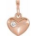 14K Rose .03 CT Natural Diamond Heart Pendant