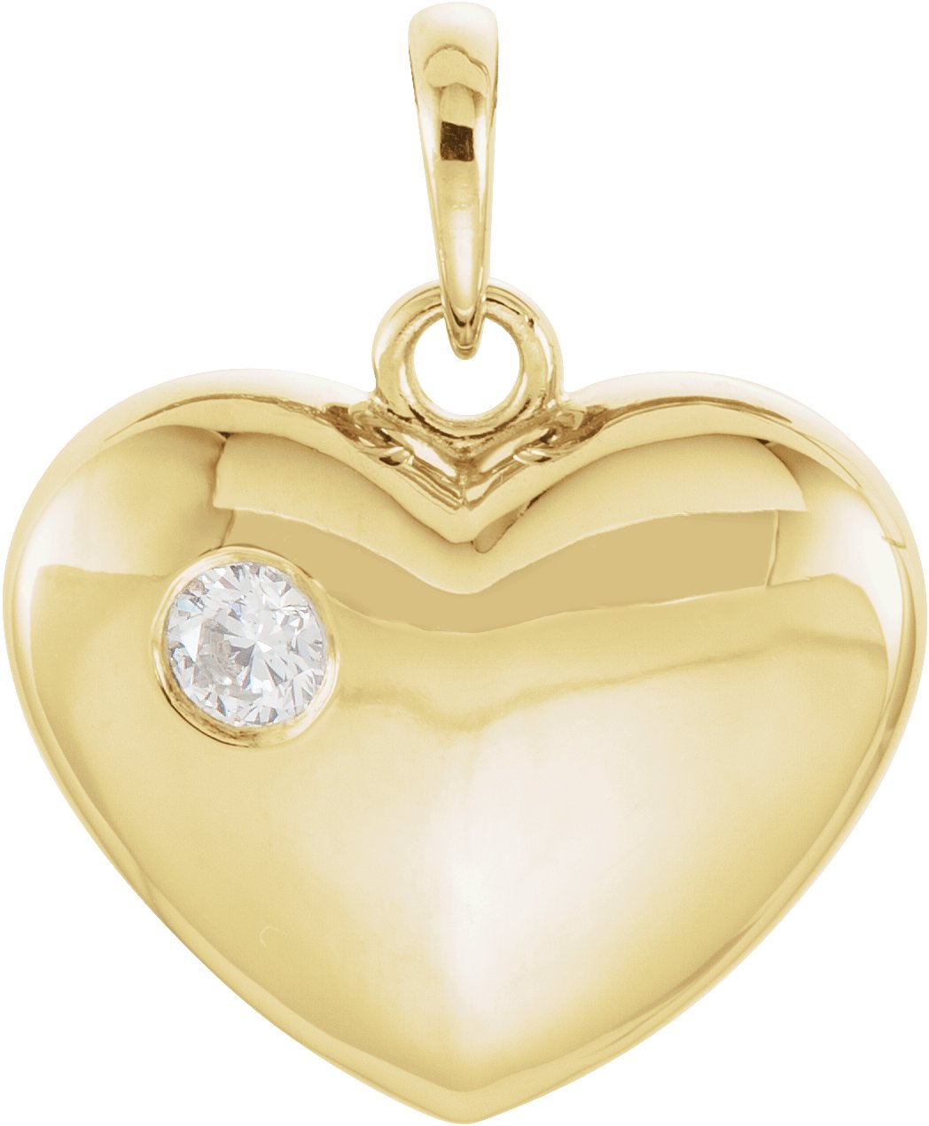 14K Yellow 1/10 CT Diamond 20.15x16 mm Heart Pendant