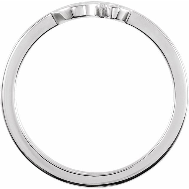 14K White Petite Om Ring