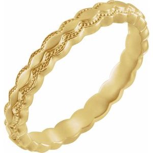 14K Yellow 2.9 mm Textured Band Size 6.5