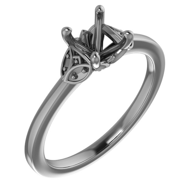 4 mm Square Engagement Ring Mounting