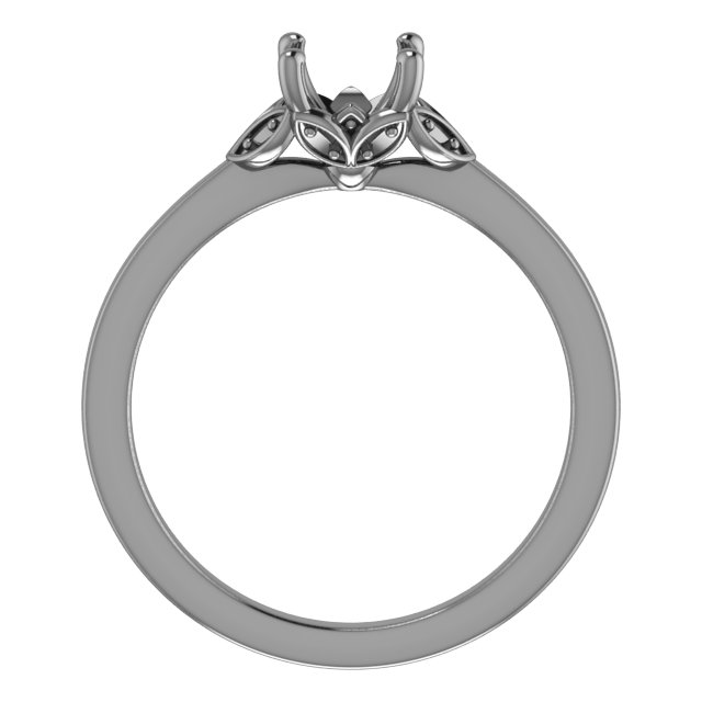 4 mm Square Engagement Ring Mounting view 2