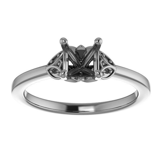 4 mm Square Engagement Ring Mounting view 3