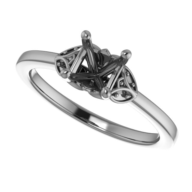 4 mm Square Engagement Ring Mounting view 5