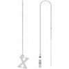 14K White Single Initial X Chain Earring Ref. 17158070