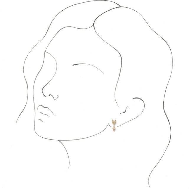 14K Yellow 1/6 CTW Natural Diamond Arrow Earrings