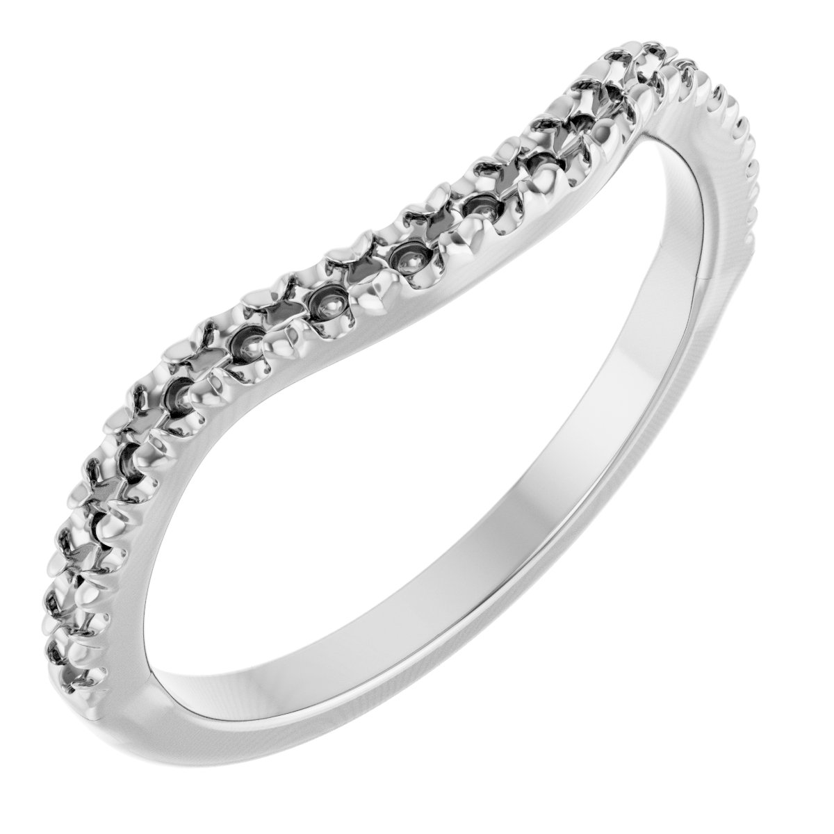 14K White Gold 1/5 CTW Natural Diamond French-Set Matching Band