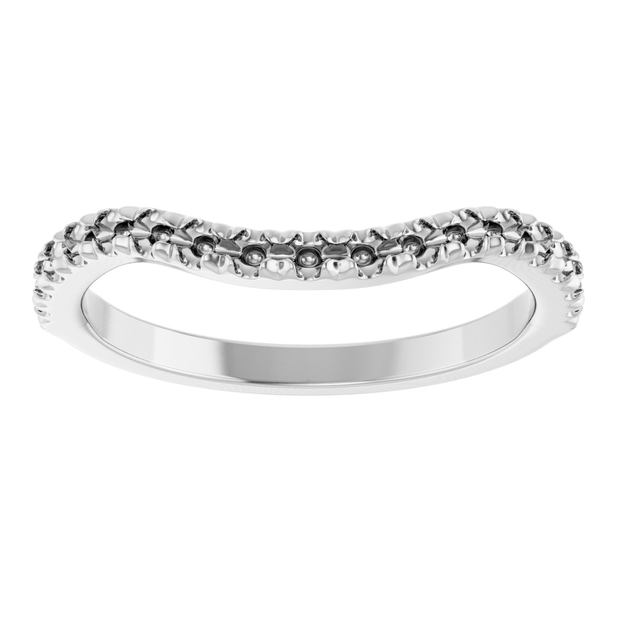 14K White Gold 1/5 CTW Natural Diamond French-Set Matching Band