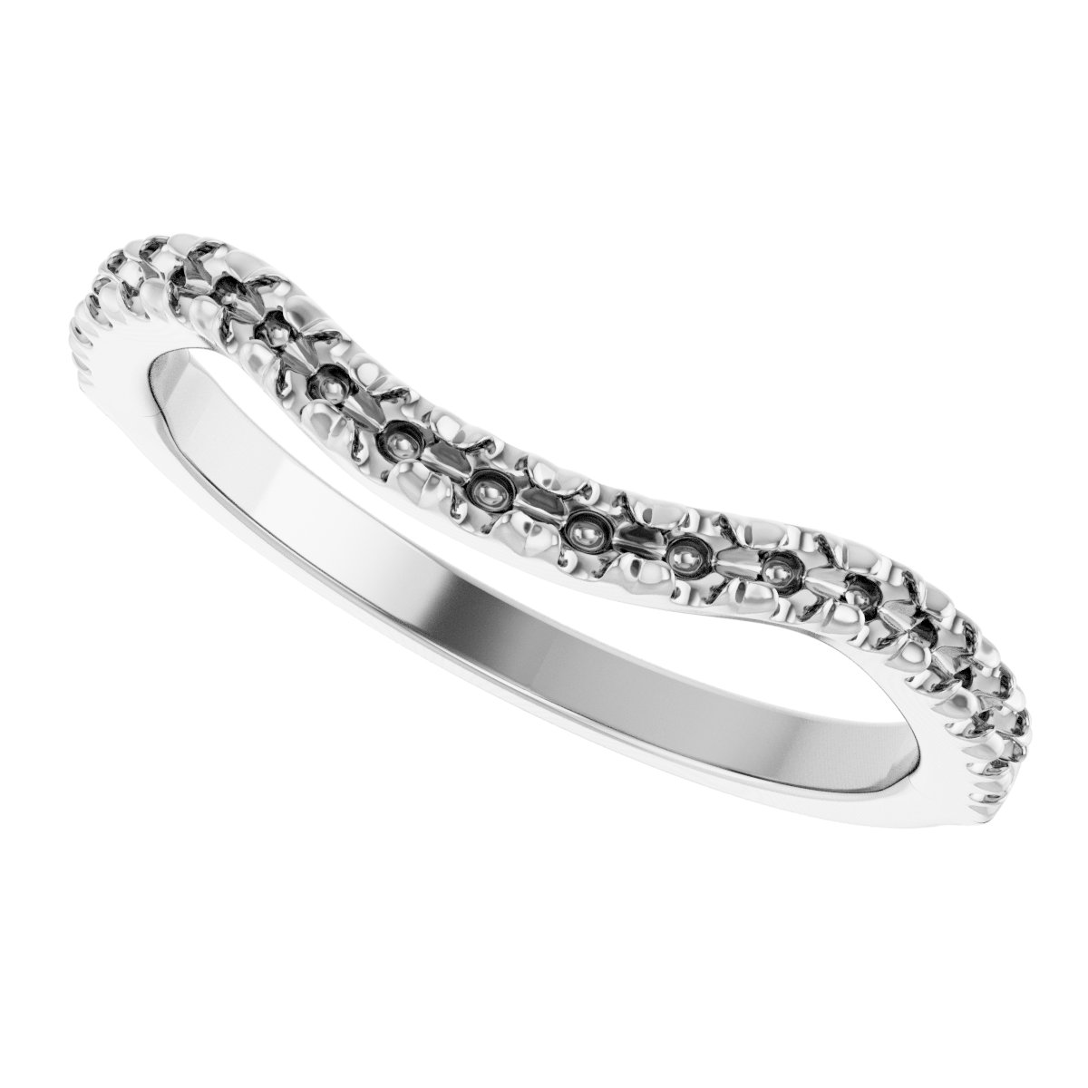 14K White Gold 1/5 CTW Natural Diamond French-Set Matching Band