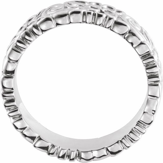 14K White 4.2 mm Floral Band