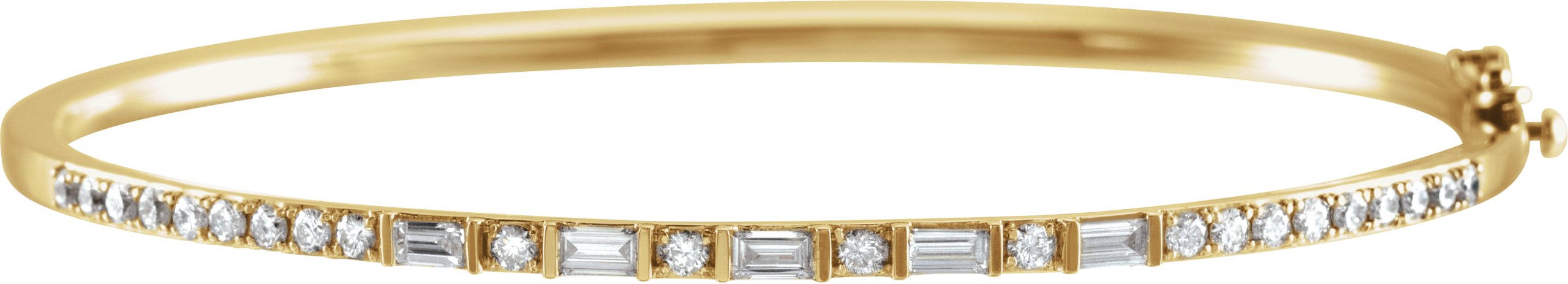 14K Yellow 1 CTW Natural Diamond 7 Bangle Bracelet