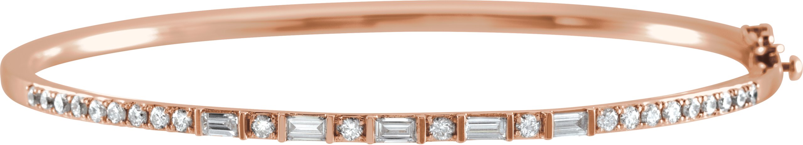 14K Rose 1 CTW Natural Diamond 7" Bangle Bracelet