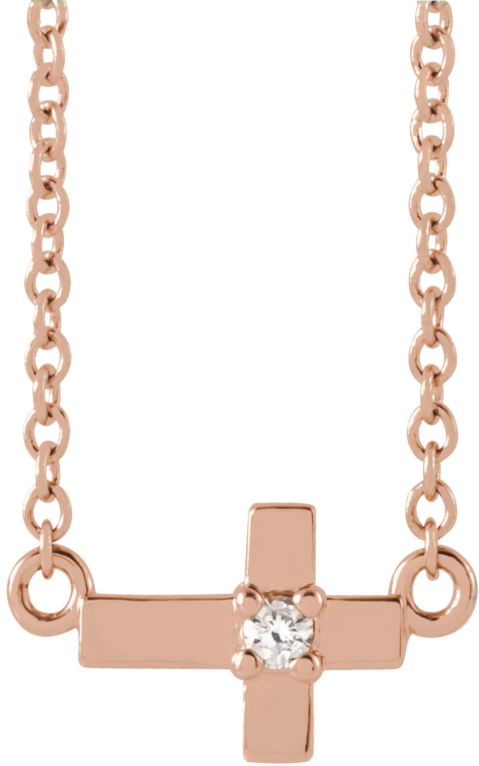 Youth Sideways Cross Necklace or Center