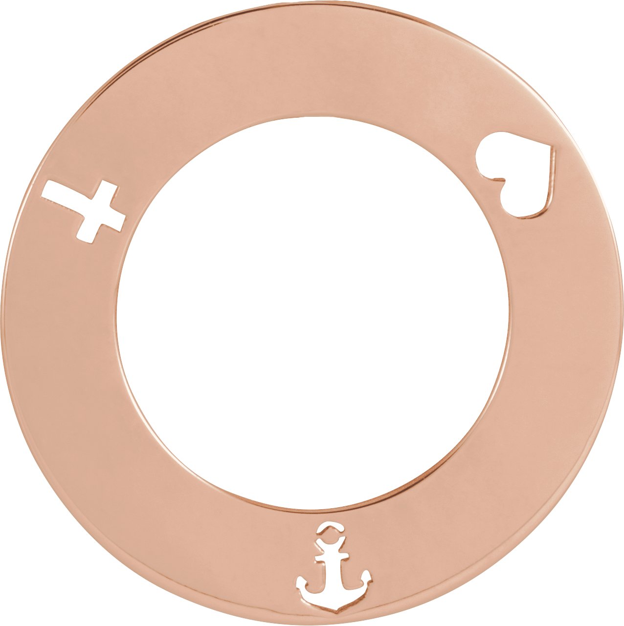 14K Rose Engravable Pierced 20 mm Loop Pendant