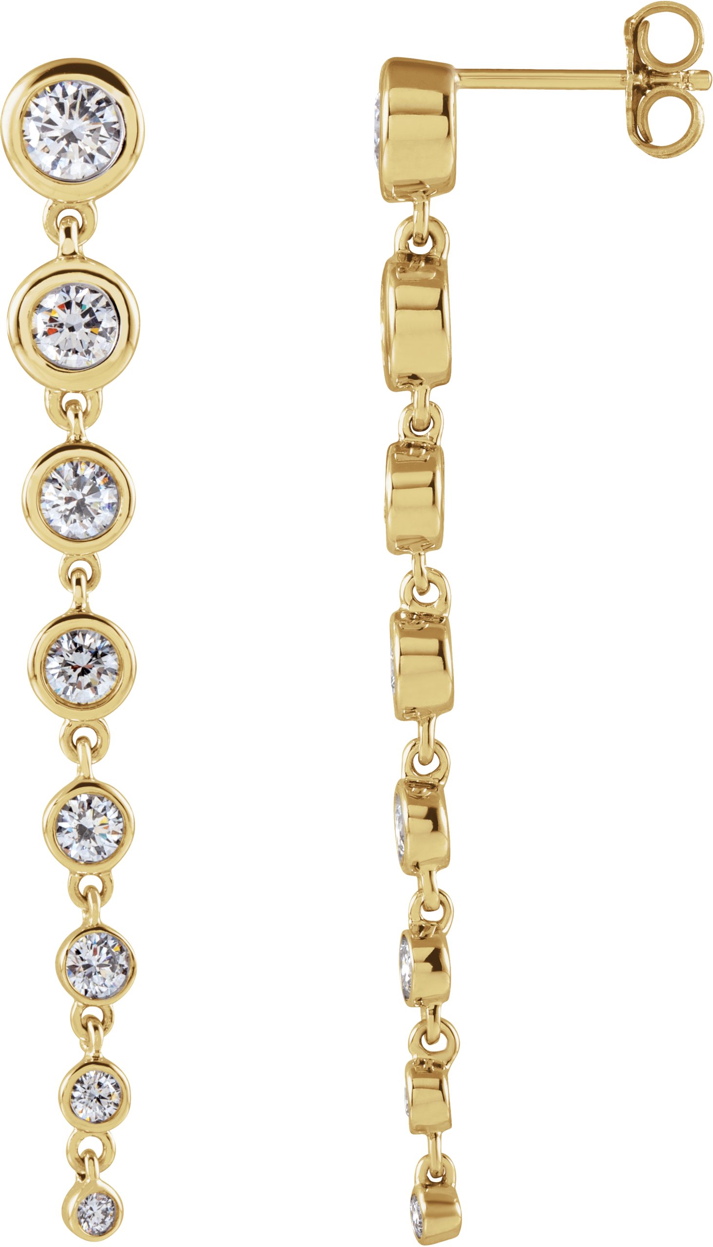 Diamond Fashion | Bezel-Set Graduated Earrings