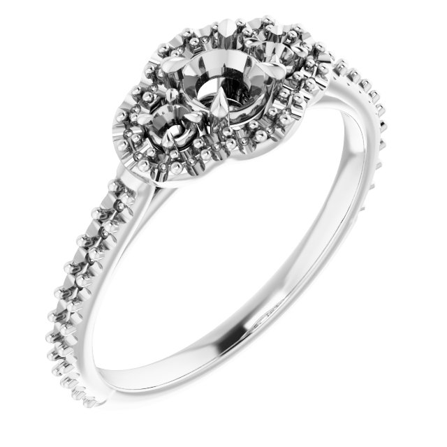 Claw-Prong Halo-Style Engagement Ring